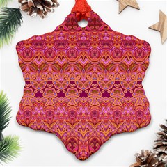 Boho Pink Pattern Ornament (snowflake) by SpinnyChairDesigns