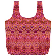 Boho Pink Pattern Full Print Recycle Bag (xl) by SpinnyChairDesigns