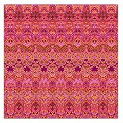 Boho Pink Pattern Large Satin Scarf (square) by SpinnyChairDesigns