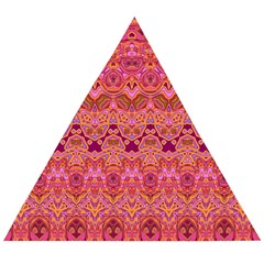 Boho Pink Pattern Wooden Puzzle Triangle by SpinnyChairDesigns