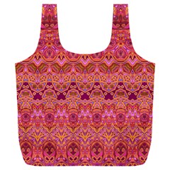 Boho Pink Pattern Full Print Recycle Bag (xxl) by SpinnyChairDesigns