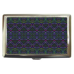 Boho Purple Green Pattern Cigarette Money Case by SpinnyChairDesigns