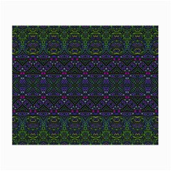 Boho Purple Green Pattern Small Glasses Cloth by SpinnyChairDesigns