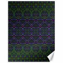 Boho Purple Green Pattern Canvas 12  X 16  by SpinnyChairDesigns