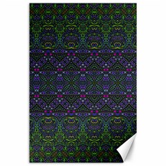 Boho Purple Green Pattern Canvas 24  X 36  by SpinnyChairDesigns