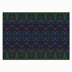 Boho Purple Green Pattern Large Glasses Cloth (2 Sides) by SpinnyChairDesigns