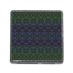 Boho Purple Green Pattern Memory Card Reader (square 5 Slot) by SpinnyChairDesigns