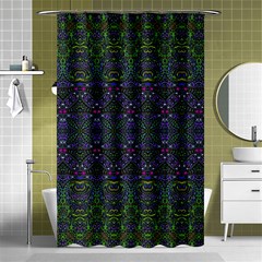 Boho Purple Green Pattern Shower Curtain 48  X 72  (small)  by SpinnyChairDesigns