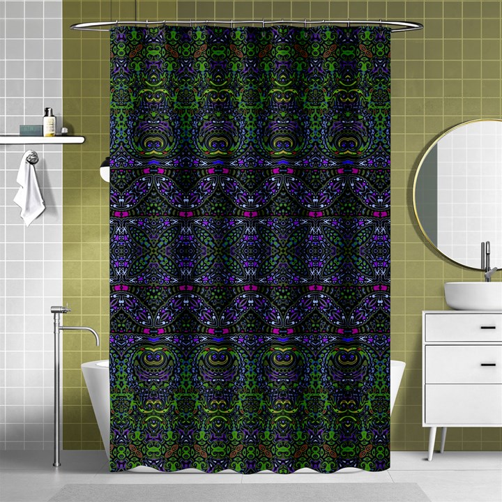 Boho Purple Green Pattern Shower Curtain 48  x 72  (Small) 