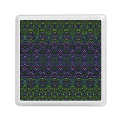 Boho Purple Green Pattern Memory Card Reader (square) by SpinnyChairDesigns