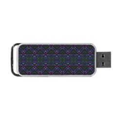 Boho Purple Green Pattern Portable Usb Flash (two Sides) by SpinnyChairDesigns