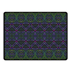 Boho Purple Green Pattern Double Sided Fleece Blanket (small)  by SpinnyChairDesigns