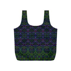 Boho Purple Green Pattern Full Print Recycle Bag (s) by SpinnyChairDesigns