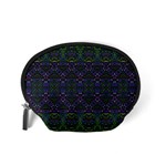 Boho Purple Green Pattern Accessory Pouch (Small) Back