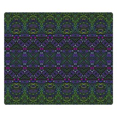 Boho Purple Green Pattern Double Sided Flano Blanket (small)  by SpinnyChairDesigns