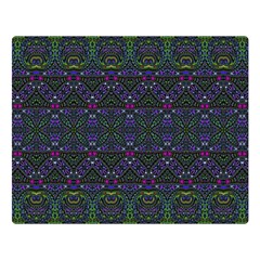 Boho Purple Green Pattern Double Sided Flano Blanket (large)  by SpinnyChairDesigns