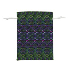 Boho Purple Green Pattern Lightweight Drawstring Pouch (s) by SpinnyChairDesigns