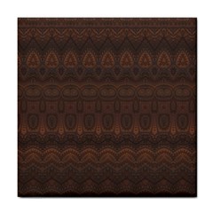 Boho Chocolate Brown Tile Coaster by SpinnyChairDesigns