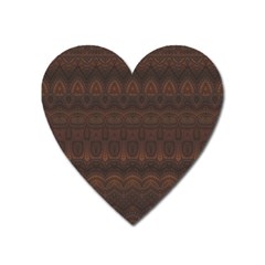 Boho Chocolate Brown Heart Magnet by SpinnyChairDesigns