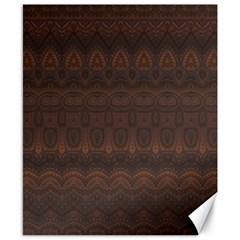 Boho Chocolate Brown Canvas 8  X 10  by SpinnyChairDesigns