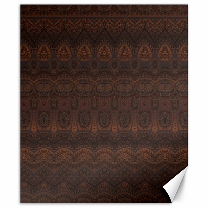 Boho Chocolate Brown Canvas 8  x 10 