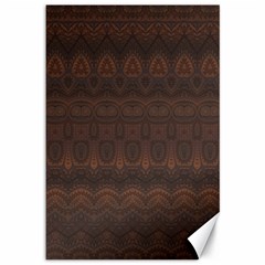 Boho Chocolate Brown Canvas 12  X 18  by SpinnyChairDesigns