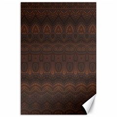 Boho Chocolate Brown Canvas 24  X 36  by SpinnyChairDesigns