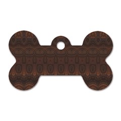 Boho Chocolate Brown Dog Tag Bone (one Side) by SpinnyChairDesigns