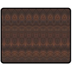 Boho Chocolate Brown Double Sided Fleece Blanket (medium)  by SpinnyChairDesigns