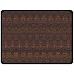 Boho Chocolate Brown Double Sided Fleece Blanket (large)  by SpinnyChairDesigns