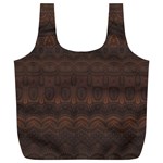 Boho Chocolate Brown Full Print Recycle Bag (XL) Front