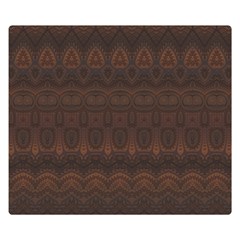 Boho Chocolate Brown Double Sided Flano Blanket (small)  by SpinnyChairDesigns