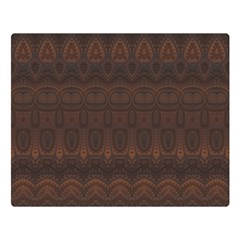 Boho Chocolate Brown Double Sided Flano Blanket (large)  by SpinnyChairDesigns