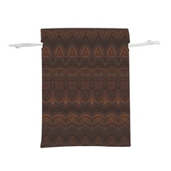 Boho Chocolate Brown Lightweight Drawstring Pouch (l) by SpinnyChairDesigns