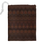 Boho Chocolate Brown Drawstring Pouch (4XL) Back