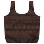 Boho Chocolate Brown Full Print Recycle Bag (XXL) Front