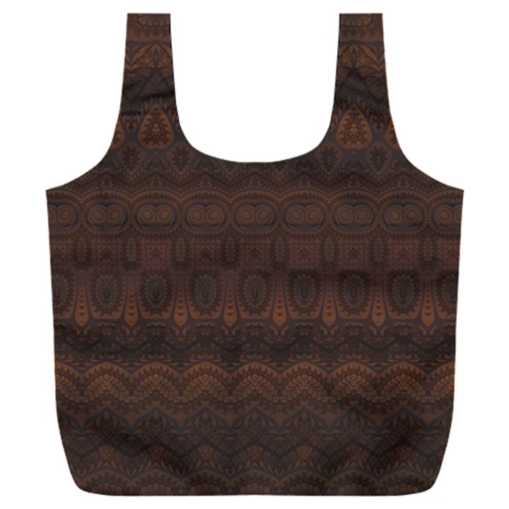 Boho Chocolate Brown Full Print Recycle Bag (XXL)