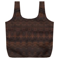 Boho Chocolate Brown Full Print Recycle Bag (xxxl) by SpinnyChairDesigns