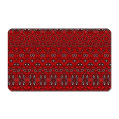 Boho Red Black Grey Magnet (rectangular) by SpinnyChairDesigns