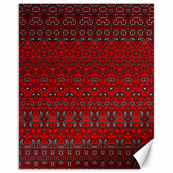 Boho Red Black Grey Canvas 16  x 20 