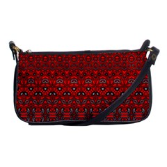 Boho Red Black Grey Shoulder Clutch Bag by SpinnyChairDesigns