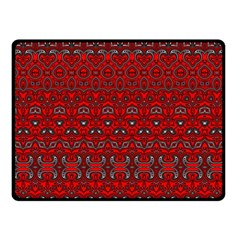 Boho Red Black Grey Fleece Blanket (small) by SpinnyChairDesigns