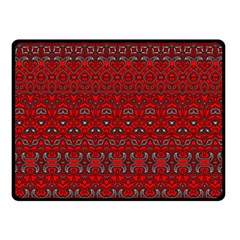 Boho Red Black Grey Double Sided Fleece Blanket (small)  by SpinnyChairDesigns