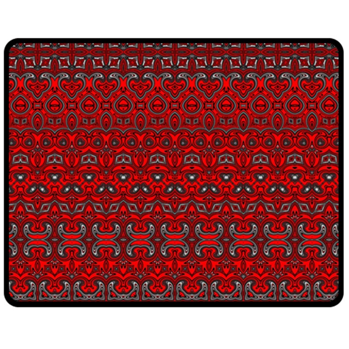 Boho Red Black Grey Double Sided Fleece Blanket (Medium) 