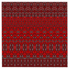 Boho Red Black Grey Wooden Puzzle Square by SpinnyChairDesigns