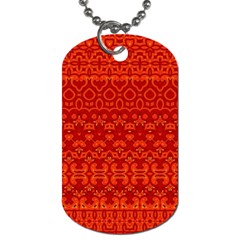 Boho Red Orange Dog Tag (one Side) by SpinnyChairDesigns