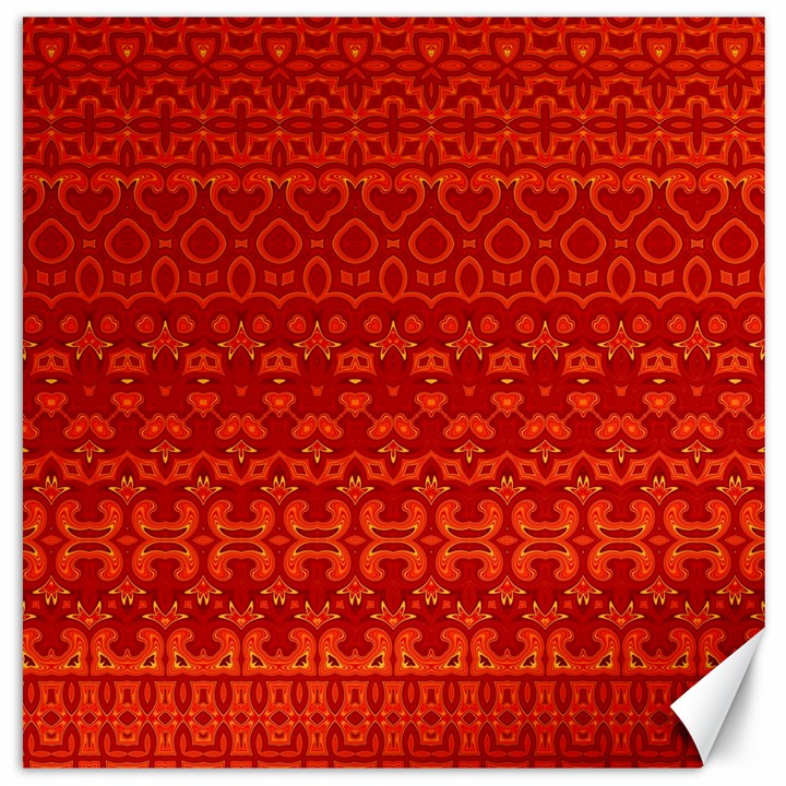 Boho Red Orange Canvas 20  x 20 