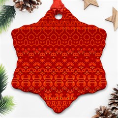 Boho Red Orange Ornament (snowflake) by SpinnyChairDesigns