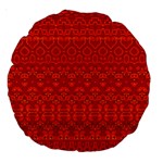 Boho Red Orange Large 18  Premium Round Cushions Front