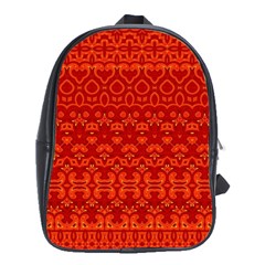 Boho Red Orange School Bag (xl) by SpinnyChairDesigns